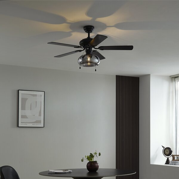 Stropni ventilator crni 107,5 cm s poteznim prekidačem - Mistral Busa