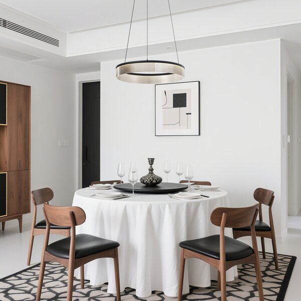 Moderna viseća svjetiljka crna 59 cm uklj. LED s 3-stupanjskim prigušivanjem - Anello Chandelier