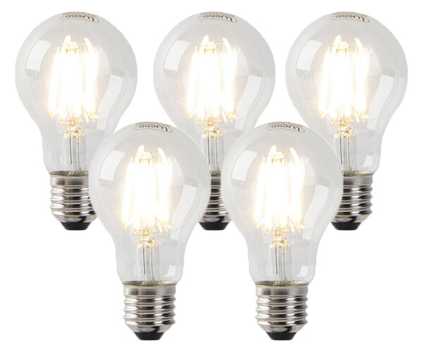 Set od 5 prigušivih E27 LED žarulja prozirnih 7W 806 lm 2700K