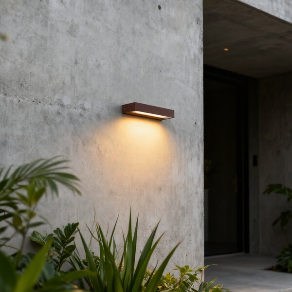 Moderna zidna svjetiljka hrđavo smeđa 22 cm uklj. LED IP65 - Hannah
