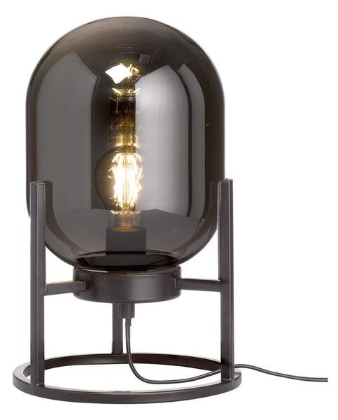 Crna stolna lampa sa staklenim sjenilom (visina 34 cm) Regi – Fischer & Honsel