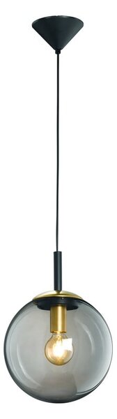 Viseća crna staklena svjetiljka Fischer & Honsel Dini, ø 25 cm