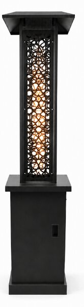 Elegantni plinski grijač za terasu od 13 kW s efektom plamena – 121 cm, crni