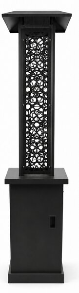 Elegantni plinski grijač za terasu od 13 kW s efektom plamena – 121 cm, crni