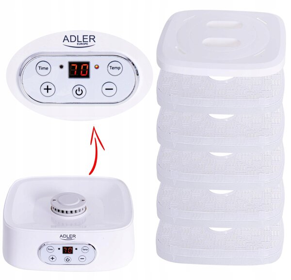 230W Električna sušilica za gljive, voće i povrće do 70 ° C LCD