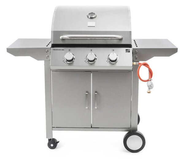 Plinski roštilj OKLAHOMA BBQ, 3 plamenika, s redukcijskim ventilom, srebrna Penta CZ