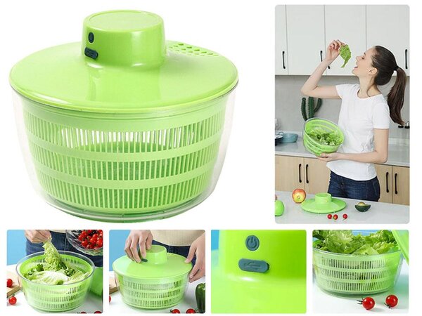 Električni asovi. Salata i sušilica za povrće 4L - Centrifuga USB