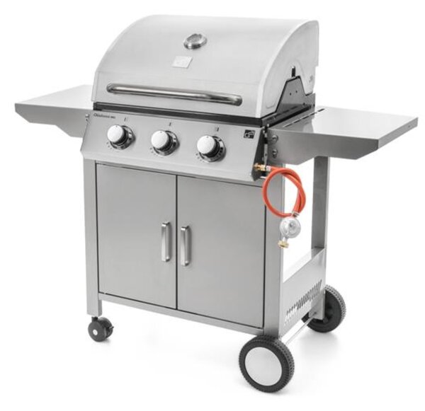 Plinski roštilj OKLAHOMA BBQ, 3 plamenika, s redukcijskim ventilom, srebrna Penta CZ