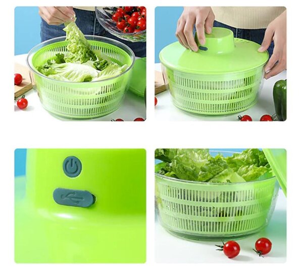 Električni asovi. Salata i sušilica za povrće 4L - Centrifuga USB