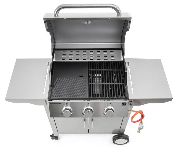 Plinski roštilj OKLAHOMA BBQ, 3 plamenika, s redukcijskim ventilom, srebrna Penta CZ