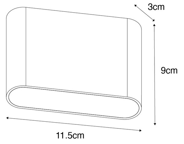 Moderna vanjska zidna svjetiljka hrđavo smeđa 11,5 cm uključujući LED IP65 - Batt