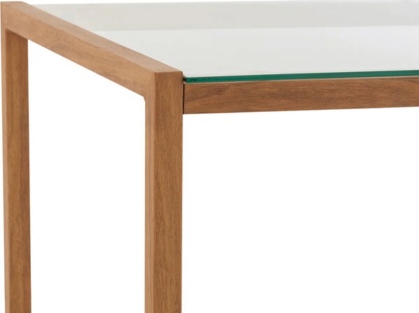 Klub stolić NATURELE sa staklenom pločom 90x50 cm, smeđi