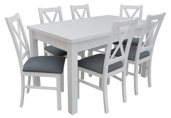 Blagovaonski set za 6 osoba Fern (hrast sonoma) (ekokoža Soft 017)