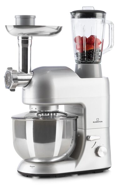 Klarstein Lucia, kuhinjski robot, 3-u-1, 1800 W / 2,7 KS, 5 litara, nehrđajući čelik, bez BPA