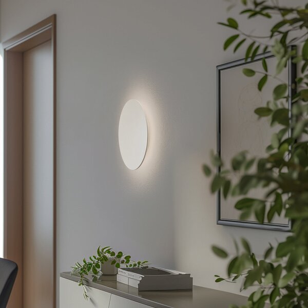 Argon LED zidna svjetiljka Orios Plus, boje pijeska, metalna, Ø 30 cm, Bež, Dnevni boravak/blagovaonica, Metal