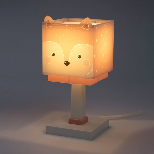 Dalber Dječja stolna lampa Little Fox, G4, širina 14 cm, Ružičasta ruža, rasadnik, Plastika