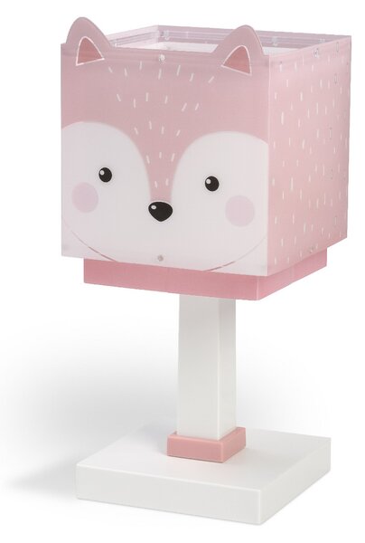 Dalber Dječja stolna lampa Little Fox, G4, širina 14 cm, Ružičasta ruža, rasadnik, Plastika