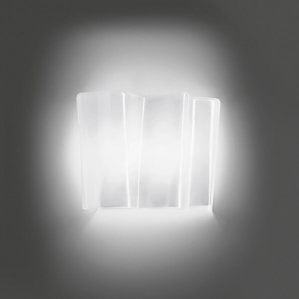 Artemide Logico Mini zidna svjetiljka širine 25,3 cm, prigušiva, Bijela, Dnevni boravak/blagovaonica, Staklo
