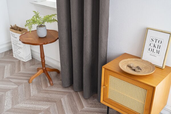 Zamračujuća zavjesa DUNES VELVET 140x250 cm, tamno siva Sistem za vješanje: Metalni prstenovi