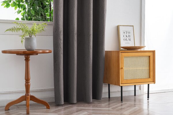 Zamračujuća zavjesa DUNES VELVET 140x250 cm, tamno siva Sistem za vješanje: Metalni prstenovi