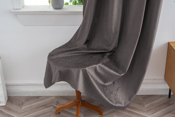 Zamračujuća zavjesa DUNES VELVET 140x250 cm, tamno siva Sistem za vješanje: Metalni prstenovi