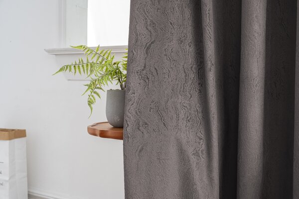 Zamračujuća zavjesa DUNES VELVET 140x250 cm, tamno siva Sistem za vješanje: Metalni prstenovi