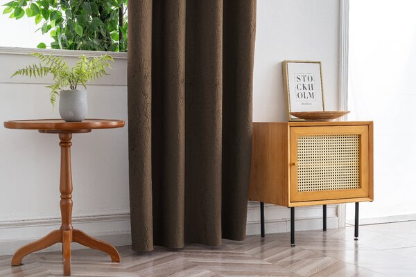 Zatemnjujuća zavjesa DUNES VELVET 140x250 cm, smeđa Sistem za vješanje: Metalni prstenovi