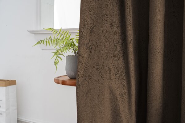 Zatemnjujuća zavjesa DUNES VELVET 140x250 cm, smeđa Sistem za vješanje: Metalni prstenovi