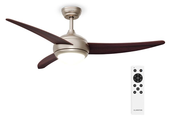 Klarstein El Paso stropni ventilator sa svjetlom | 132 cm | 35 W | Tih rad | Drvo