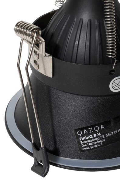 Set od 6 modernih ugradbenih reflektora crnih sa zlatnim GU10 70mm IP44 - Dept
