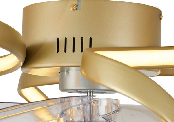 Ventilator na stropu mjed 55 cm uklj. LED s mogućnošću prigušivanja s daljinskim upravljačem - Mandy