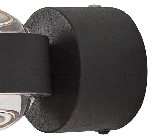 Dizajnerska zidna svjetiljka crna uklj. LED IP44 - Lens