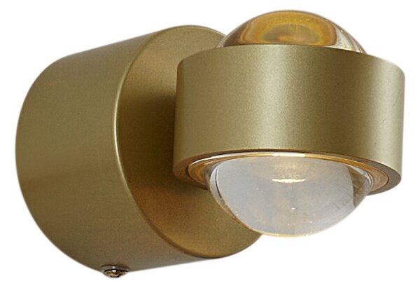 Dizajnerska zidna svjetiljka mjedena uklj. LED IP44 - Lens