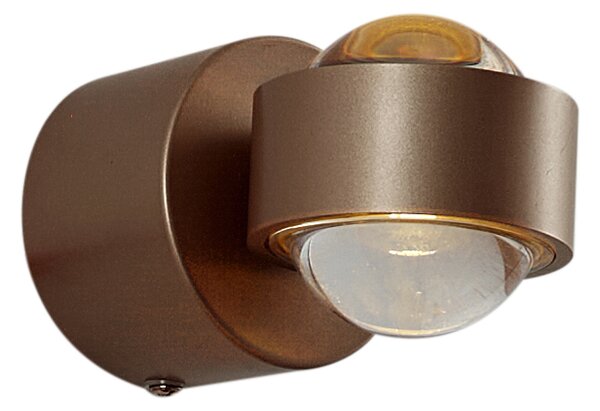 Dizajnerska zidna svjetiljka tamna bronca uklj. LED IP44 - Lens