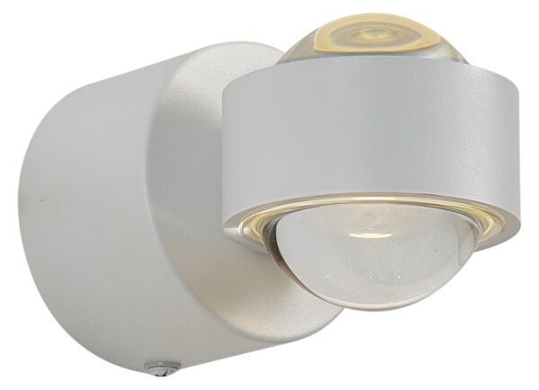 Dizajnerska zidna svjetiljka bijela uklj. LED IP44 - Lens