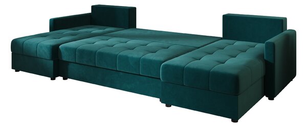 Razvlačna U kutna garnitura VENORIA 285x146 cm, petrolej + 2 jastuka GRATIS