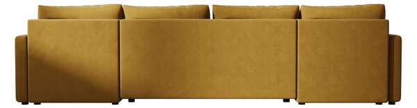 Razvlačna U kutna garnitura VENORIA 285x146 cm, senf + 2 jastuka GRATIS