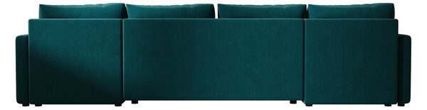 Razvlačna U kutna garnitura VENORIA 285x146 cm, petrolej + 2 jastuka GRATIS