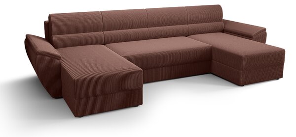 Razvlačna U kutna garnitura TAVERO 321x140 cm, tamno roza