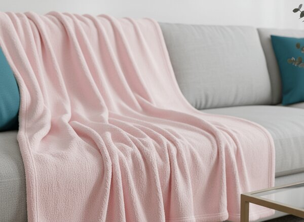 Svjetlo ružičasta mikropliš deka SOFT Dimenzije: 160 x 200 cm