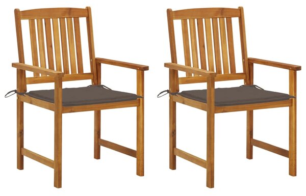 VidaXL Redateljske stolice s jastucima 2 kom od masivnog drva bagrema