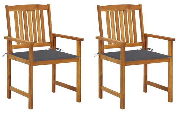 VidaXL Redateljske stolice s jastucima 2 kom od masivnog drva bagrema