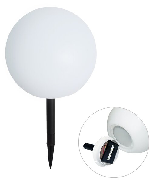 Vanjska svjetiljka bijela 30 cm uključujući LED IP44 solarna RGBW - Ludger