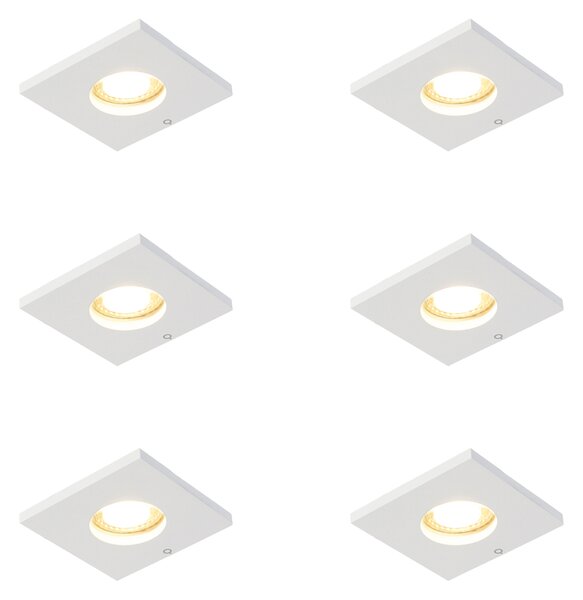 Set od 6 modernih ugradbenih reflektora za kupaonicu bijeli - Doku