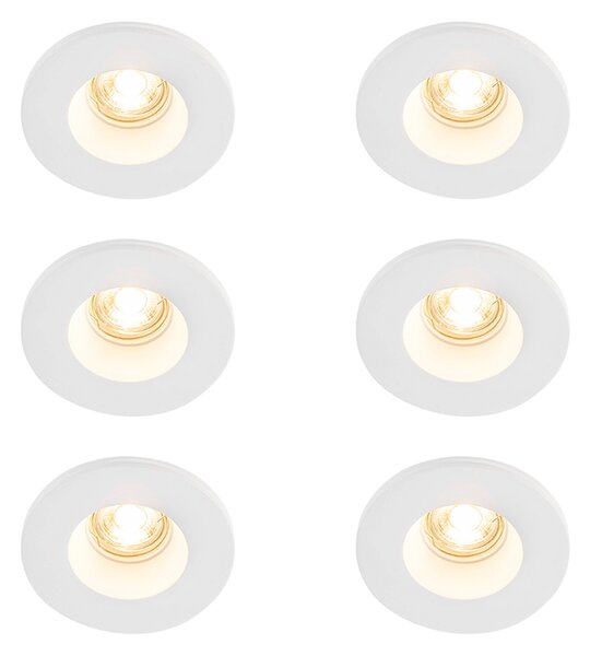 Set od 6 ugradbenih reflektora bijeli 13 cm okrugli - Gypsy Stucco
