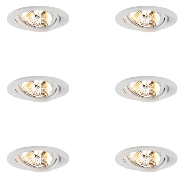 Set od 6 modernih ugradbenih reflektora bijeli nagibni AR70 - Cisco