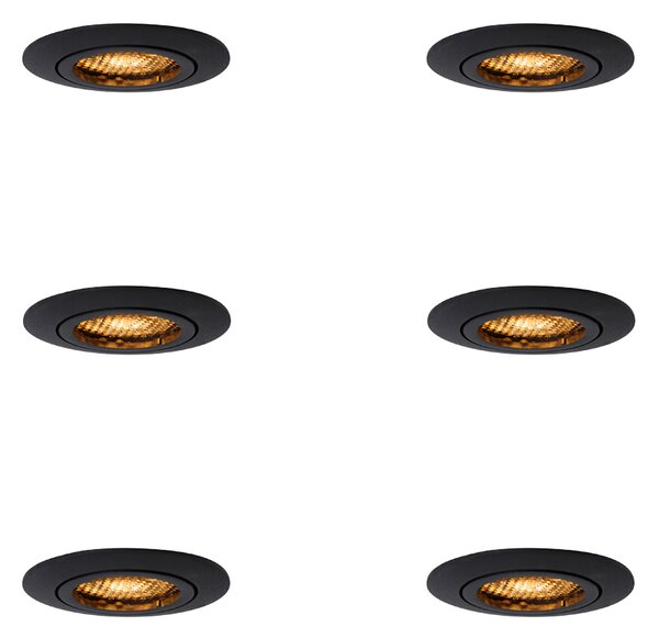 Set od 6 ugradbenih reflektora crni podesivi - Ude Honey