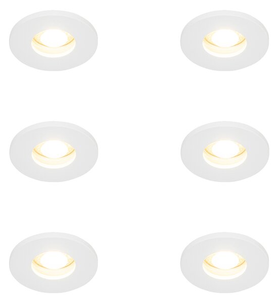 Set od 6 modernih ugradbenih reflektora za kupaonicu bijeli - Shed