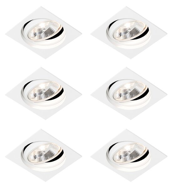 Set od 6 Moderno ugradbeno spotno bijelo podesivo - Chuck 111