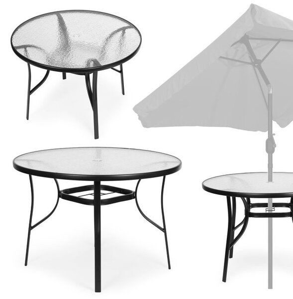 Okrugli stakleni vrtni stol 105 cm